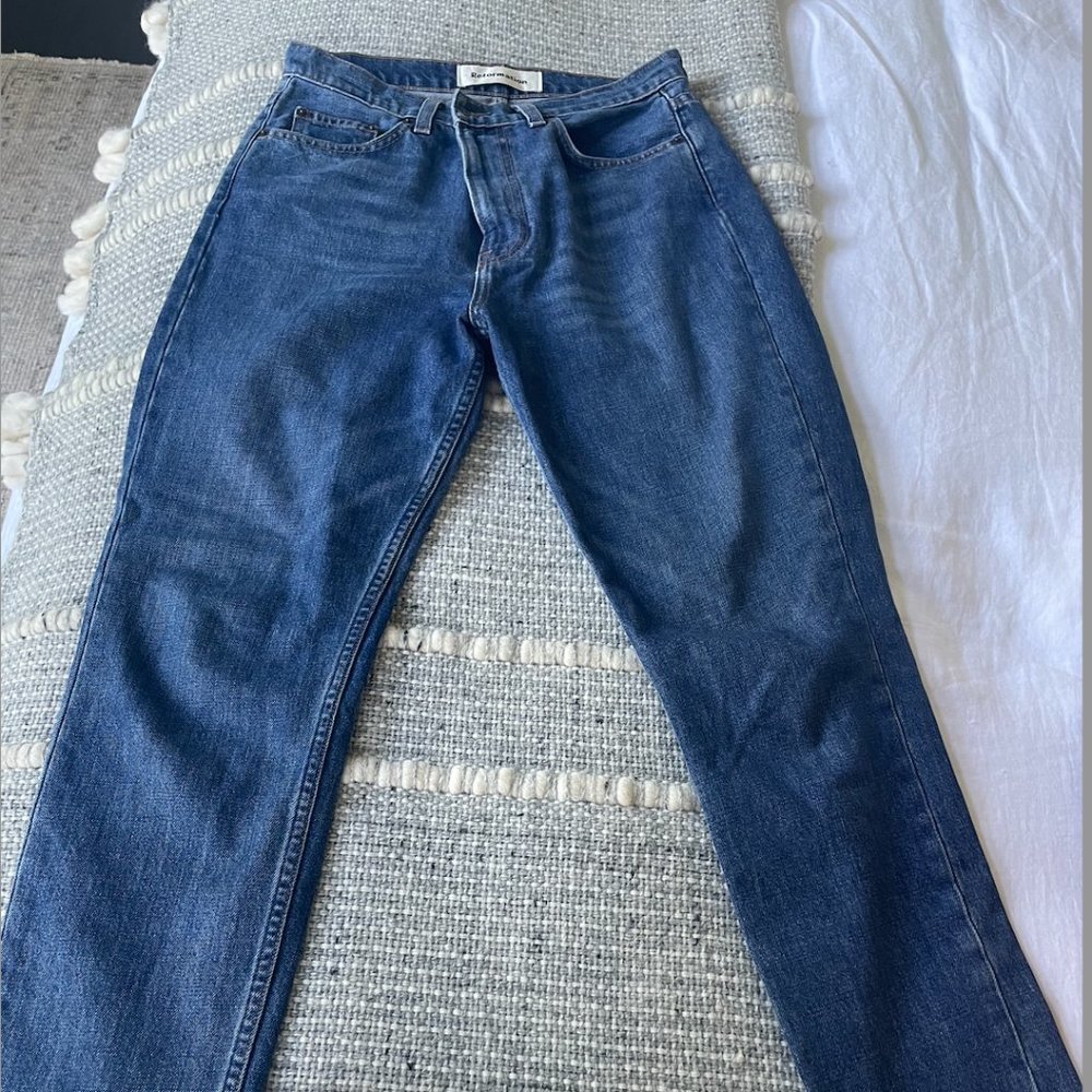 Reformation ripped hem jean 27